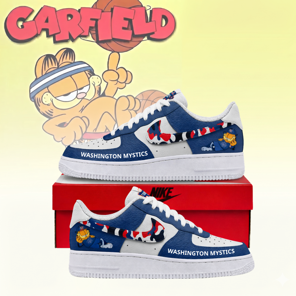 POPULAR NOW - NEW CUSTOMIZED WNBA13 WSM WASHINGTON MYSTICS x GARFIELD AF1 SNEAKERS