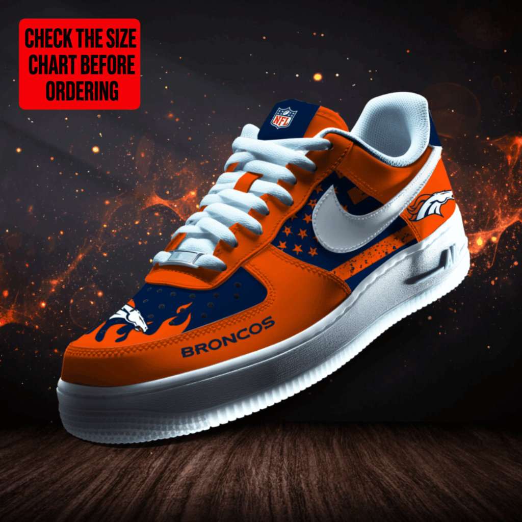 LIMITED EDITION - NEW CUSTOMIZED NFL13 DVB DENVER BRONCOS AF1 SNEAKERS