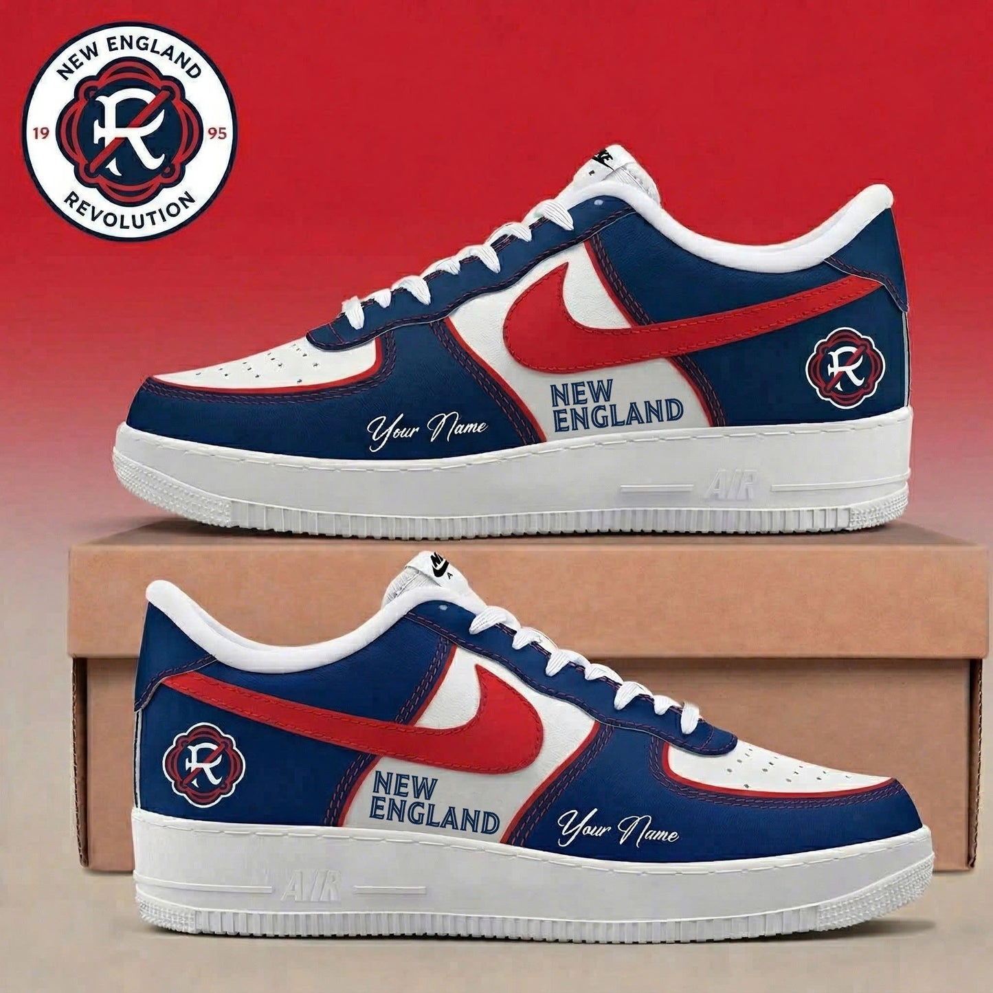 ENDING TODAY - NEW CUSTOMIZED MLS13 NER NE REVOLUTION AF1 SNEAKERS