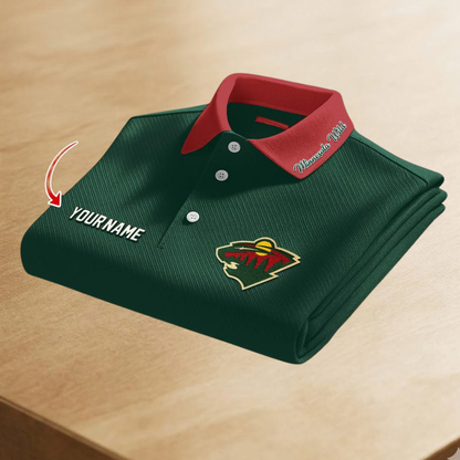 LIMITED EDITION - NEW CUSTOMIZED NHL13 MNW MINNESOTA WILD POLO SHIRT