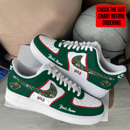 LIMITED EDITION - NEW CUSTOMIZED NHL13 MNW MINNESOTA WILD AF1 SHOES