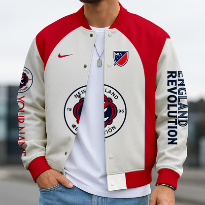 LIMITED EDITION - NEW CUSTOMIZED MLS13 NER NE REVOLUTION SATIN VARSITY & BASEBALL JACKET