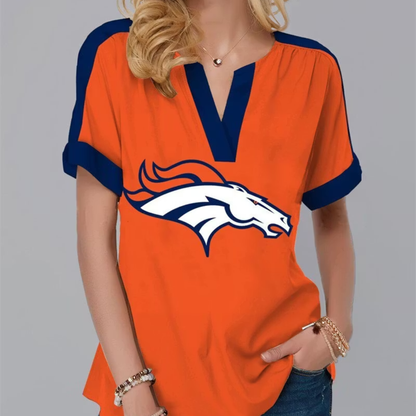 LIMITED EDITION - NEW CUSTOMIZED NFL13 DVB DENVER BRONCOS V-NECK FEMALE SHIRT