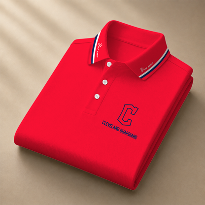 LIMITED EDITION - NEW CUSTOMIZED MLB13 CGS CLEVELAND GUARDIANS POLO SHIRT
