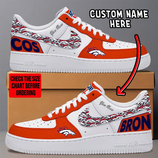 LIMITED EDITION - NEW CUSTOMIZED NFL13 DVB DENVER BRONCOS AF1 SNEAKERS