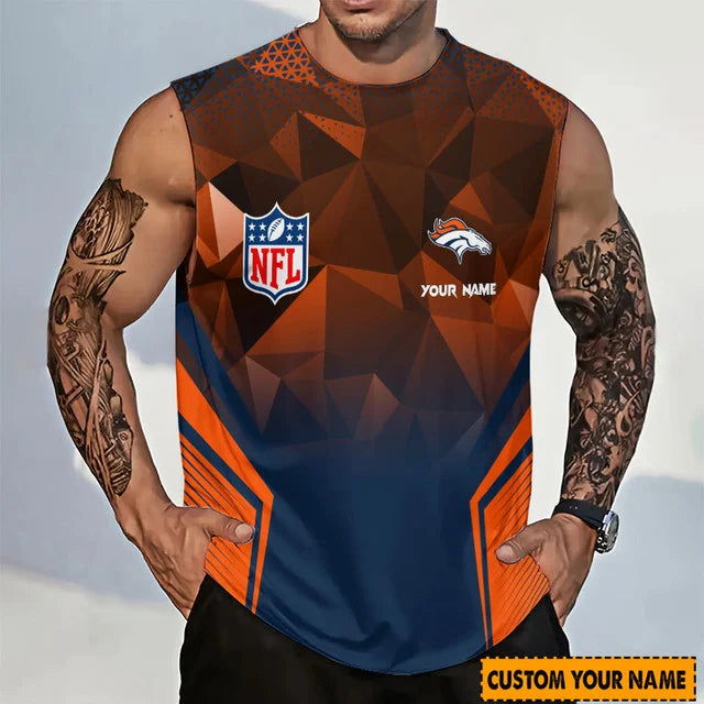 LIMITED EDITION - NEW CUSTOMIZED NFL13 DVB DENVER BRONCOS MEN'S GYM SHIRT