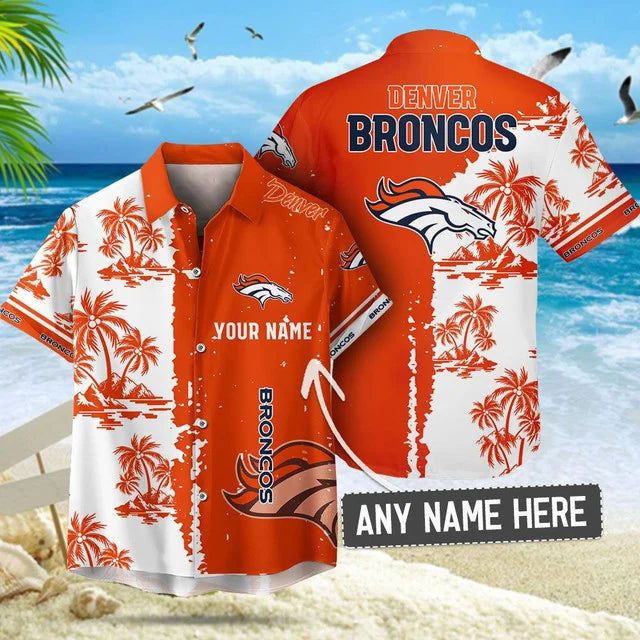LIMITED EDITION - NEW CUSTOMIZED NFL13 DVB DENVER BRONCOS UNISEX HAWAIIAN SHIRT & SHORTS SET