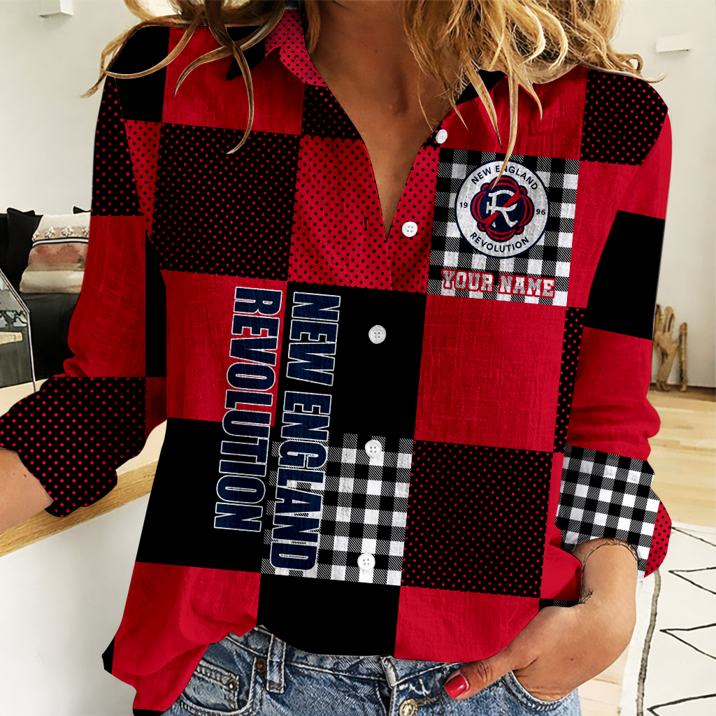 LIMITED EDITION - NEW CUSTOMIZED MLS13 NER NE REVOLUTION WOMEN CASUAL SHIRT
