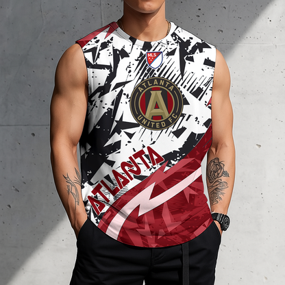 POPULAR NOW - NEW CUSTOMIZED MLS14 ALU ATLANTA UNITED FC TANK TOP & GYM SHIRT