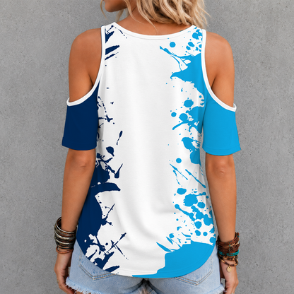 [FAN FAVORITE] NEW CUSTOMIZED WNBA14 CLR CLEVELAND ROCKERS CRISS CROSS V-NECK TOP