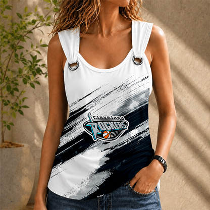 [FAN FAVORITE] NEW CUSTOMIZED WNBA14 CLR CLEVELAND ROCKERS O-RING SHOULDER TANK TOP