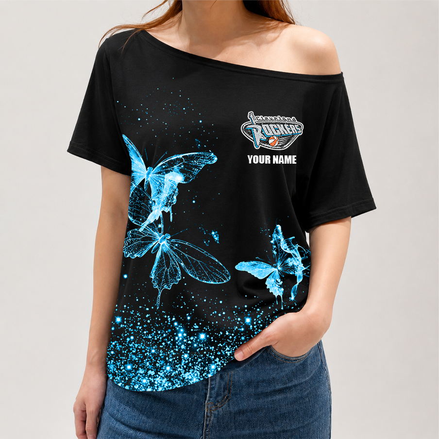 [FAN FAVORITE] NEW CUSTOMIZED WNBA14 CLR CLEVELAND ROCKERS OFF-SHOULDER SHIRT
