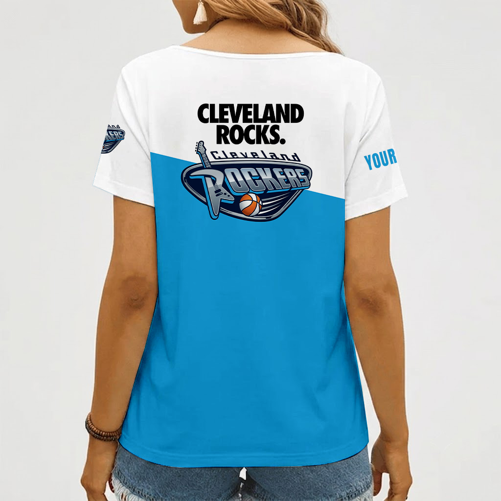 [FAN FAVORITE] NEW CUSTOMIZED WNBA14 CLR CLEVELAND ROCKERS V-NECK FEMALE SHIRT
