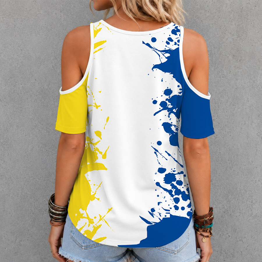 [FAN FAVORITE] NEW CUSTOMIZED NCAA CFH14 DFH DELAWARE FIGHTIN' BLUE HENS CRISS CROSS V-NECK TOP