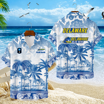 LIMITED EDITION - NEW CUSTOMIZED CFH14 DFH DELAWARE FIGHTIN' BLUE HENS UNISEX HAWAIIAN SHIRT