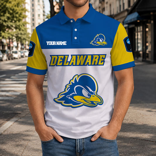 EXCLUSIVE EDITION - NEW CUSTOMIZED NCAA CFH14 DFH DELAWARE FIGHTIN' BLUE HENS POLO SHIRT, ZIP POLO SHIRT & T-SHIRTS