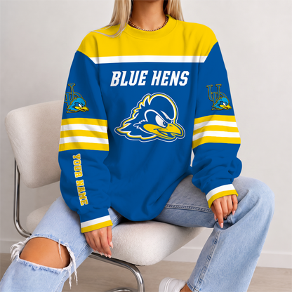 [FAN FAVORITE] NEW CUSTOMIZED NCAA CFH14 DFH DELAWARE FIGHTIN' BLUE HENS UNISEX SWEATSHIRT