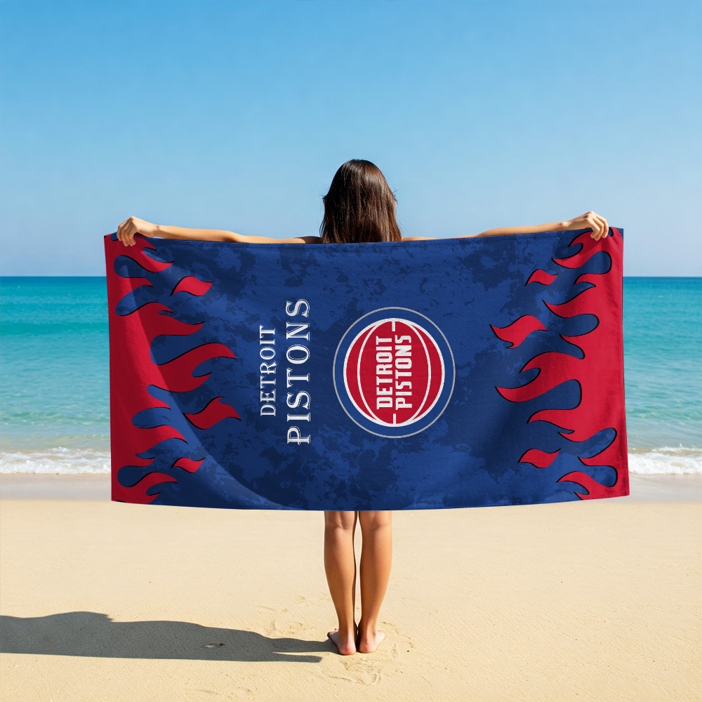 LIMITED EDITION - NEW CUSTOMIZED NBA14 DPI DETROIT PISTONS BEACH TOWEL FOR FAN