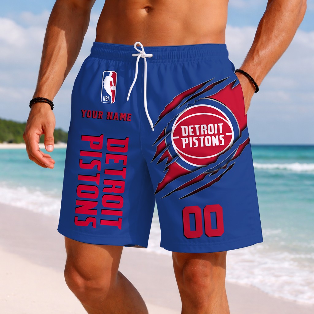 LIMITED EDITION - NEW CUSTOMIZED NBA14 DPI DETROIT PISTONS SHORT PANTS
