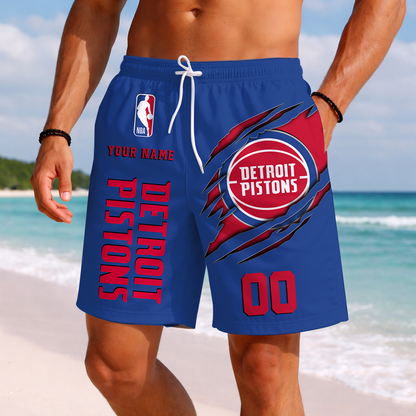 LIMITED EDITION - NEW CUSTOMIZED NBA14 DPI DETROIT PISTONS SHORT PANTS