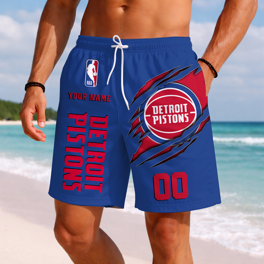 LIMITED EDITION - NEW CUSTOMIZED NBA14 DPI DETROIT PISTONS SHORT PANTS
