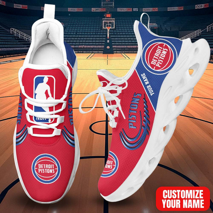 LIMITED EDITION - NEW CUSTOMIZED NBA14 DPI DETROIT PISTONS PREMIUM CLUNKY SNEAKERS