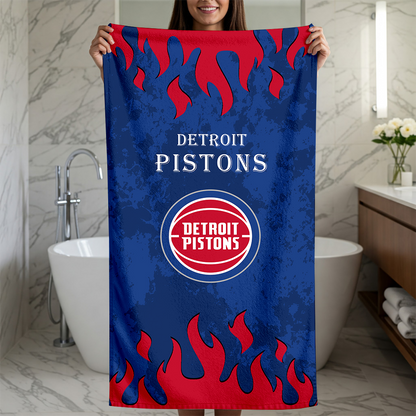 LIMITED EDITION - NEW CUSTOMIZED NBA14 DPI DETROIT PISTONS BEACH TOWEL FOR FAN