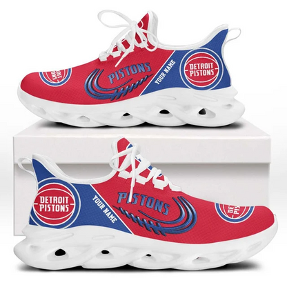 LIMITED EDITION - NEW CUSTOMIZED NBA14 DPI DETROIT PISTONS PREMIUM CLUNKY SNEAKERS