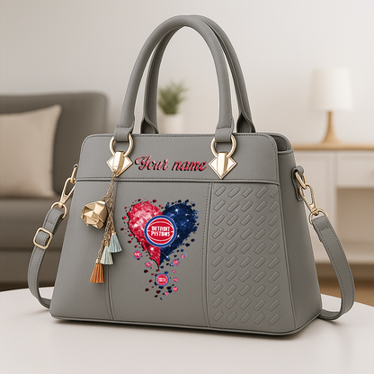 LIMITED EDITION - NEW CUSTOMIZED NBA14 DPI DETROIT PISTONS ZIP HANDBAG MULTICOLOR