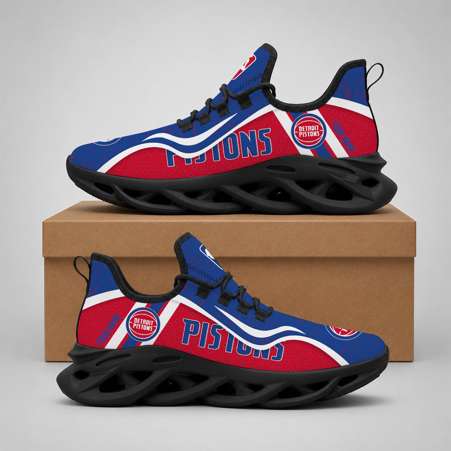 LIMITED EDITION - NEW CUSTOMIZED NBA14 DPI DETROIT PISTONS MAX SOUL SHOES