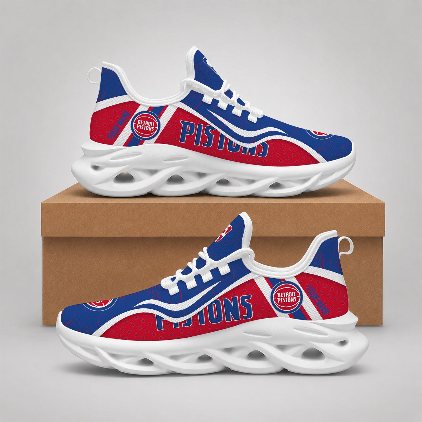 LIMITED EDITION - NEW CUSTOMIZED NBA14 DPI DETROIT PISTONS MAX SOUL SHOES