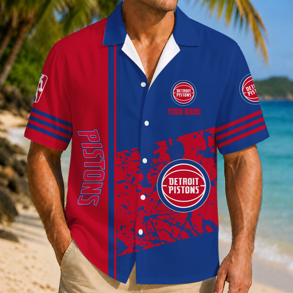 LIMITED EDITION - NEW CUSTOMIZED NBA14 DPI DETROIT PISTONS UNISEX HAWAIIAN SHIRT