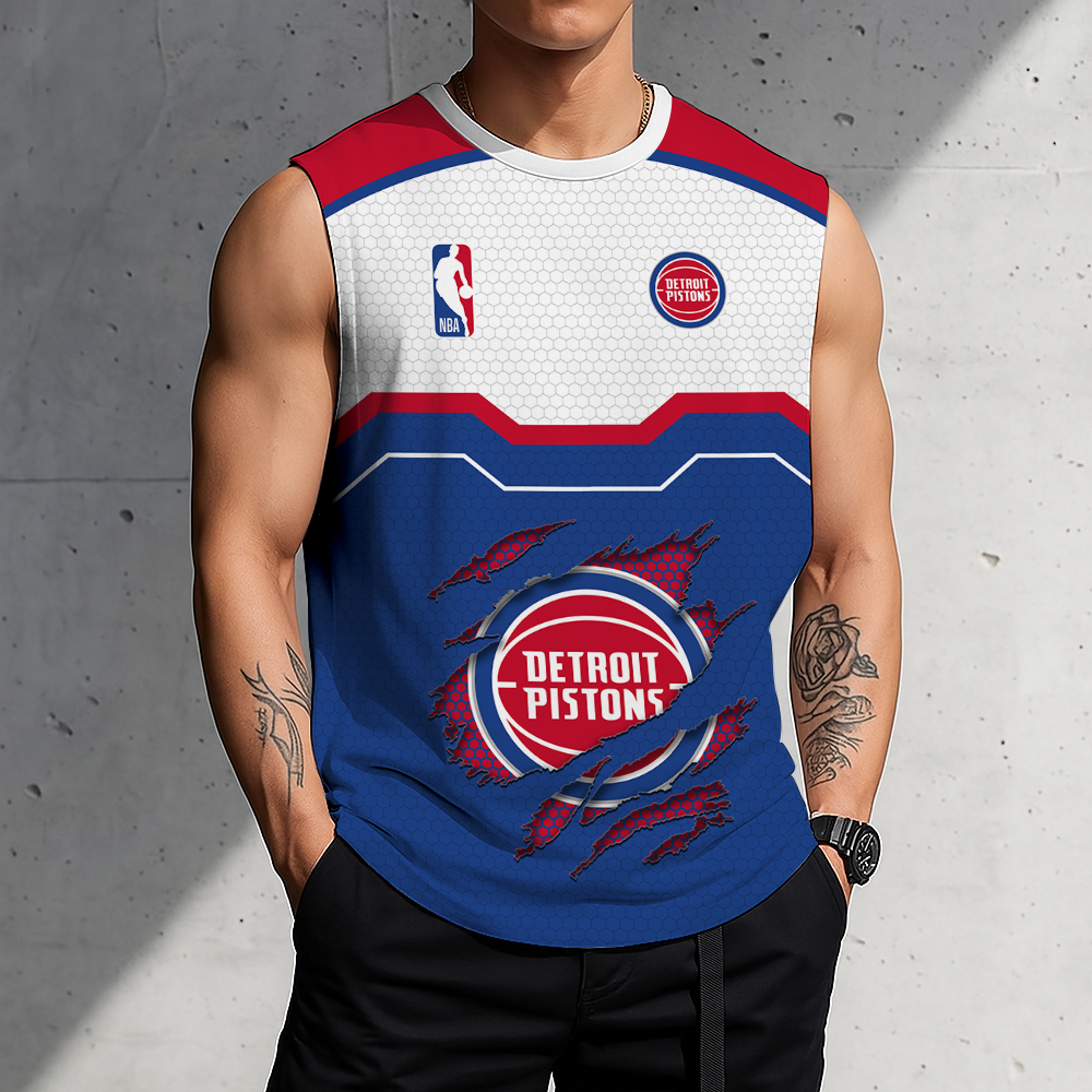 LIMITED EDITION - NEW CUSTOMIZED NBA14 DPI DETROIT PISTONS MEN'S TANK TOP