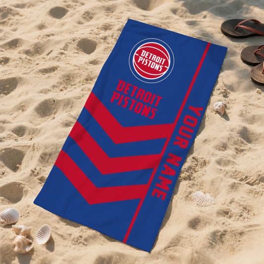 LIMITED EDITION - NEW CUSTOMIZED NBA14 DPI DETROIT PISTONS BEACH TOWEL FOR FAN