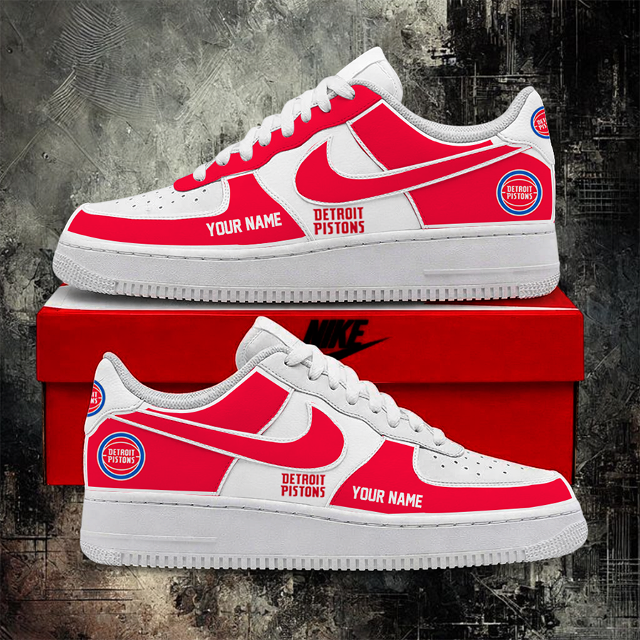 LIMITED EDITION - NEW CUSTOMIZED NBA14 DPI DETROIT PISTONS AF1 SHOES