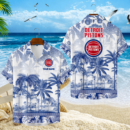 FINAL CLEARANCE - NEW CUSTOMIZED NBA14 DPI DETROIT PISTONS UNISEX HAWAIIAN SHIRT
