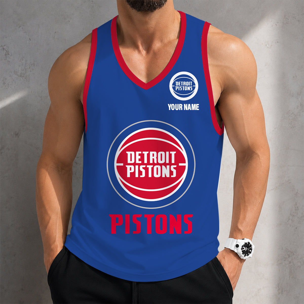 LIMITED EDITION - NEW CUSTOMIZED NBA14 DPI DETROIT PISTONS UNISEX TANK TOP