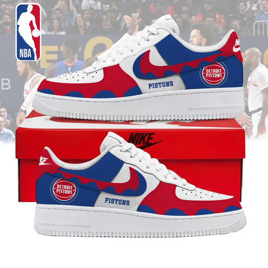 LIMITED EDITION - NEW CUSTOMIZED NBA14 DPI DETROIT PISTONS AF1 SNEAKERS