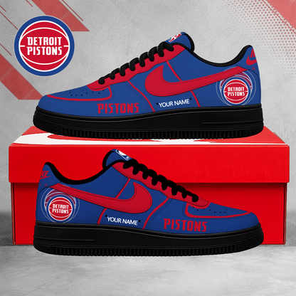 LIMITED EDITION - NEW CUSTOMIZED NBA14 DPI DETROIT PISTONS AF1 SNEAKERS