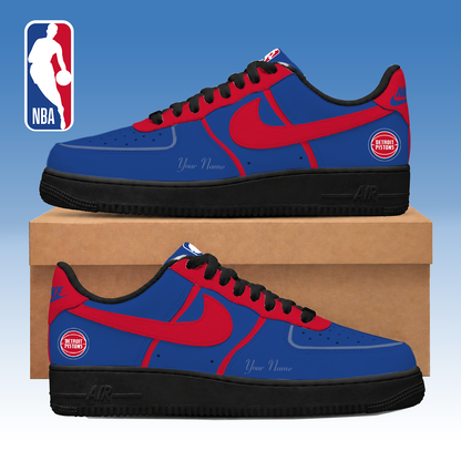 LIMITED EDITION - NEW CUSTOMIZED NBA14 DPI DETROIT PISTONS AF1 SNEAKERS
