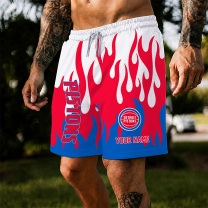 [HOT DEAL] NEW CUSTOMIZED NBA14 DPI DETROIT PISTONS SHORT PANTS