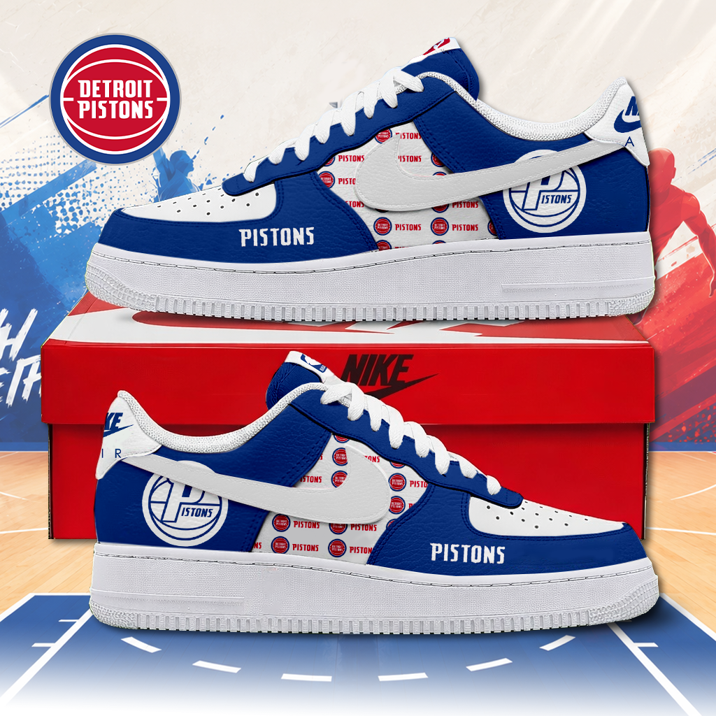 LIMITED EDITION - NEW CUSTOMIZED NBA14 DPI DETROIT PISTONS AF1 SNEAKERS