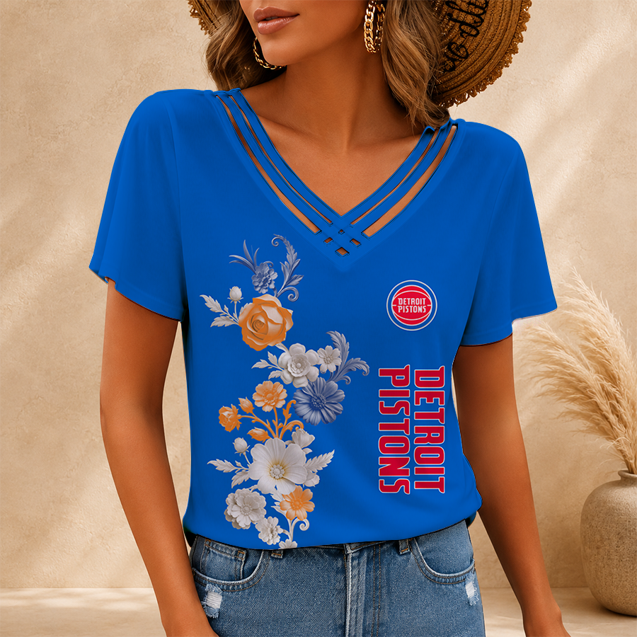 [HOT DEAL] NEW CUSTOMIZED NBA14 DPI DETROIT PISTONS V-NECK SHIRT