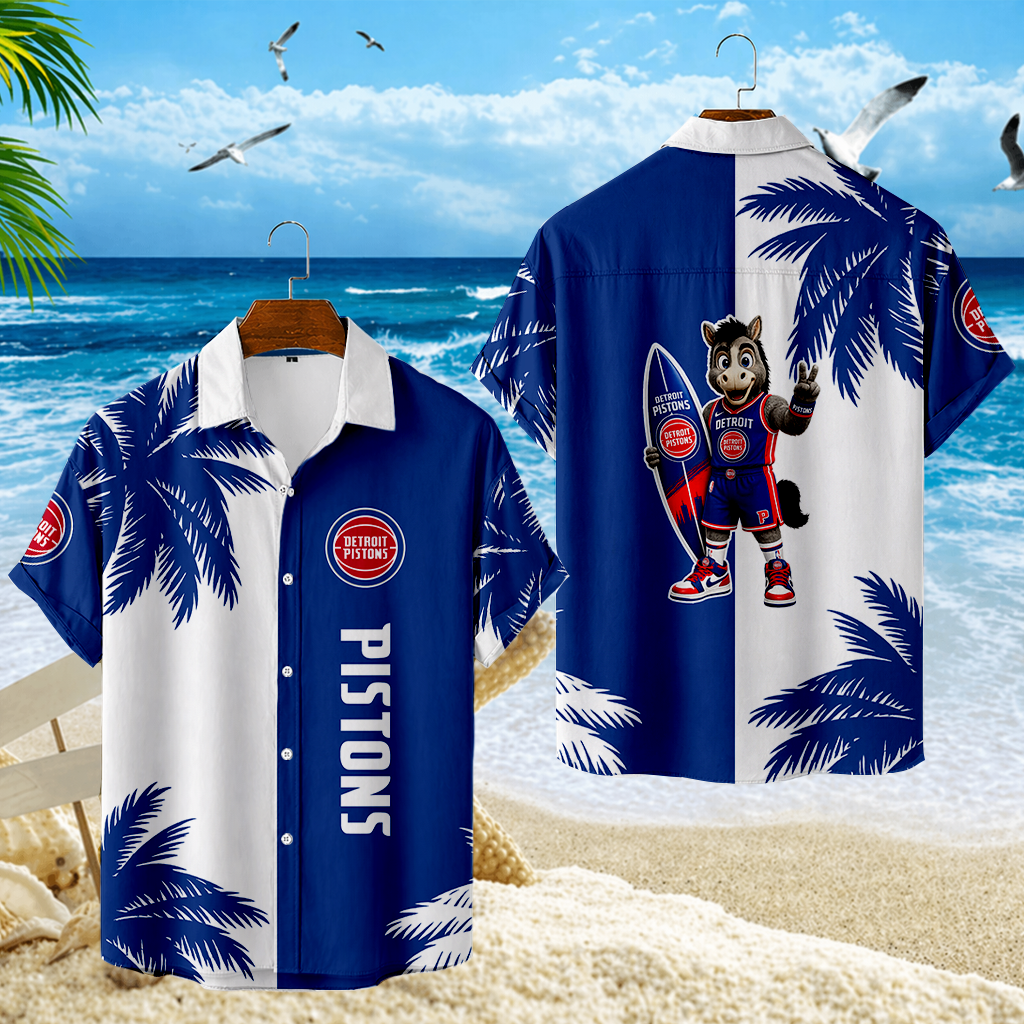 LIMITED EDITION - NEW CUSTOMIZED NBA14 DPI DETROIT PISTONS UNISEX HAWAIIAN SHIRT