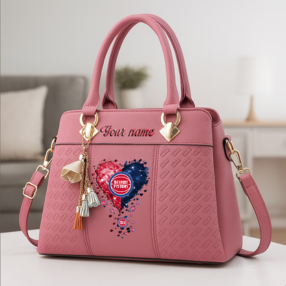 LIMITED EDITION - NEW CUSTOMIZED NBA14 DPI DETROIT PISTONS ZIP HANDBAG MULTICOLOR