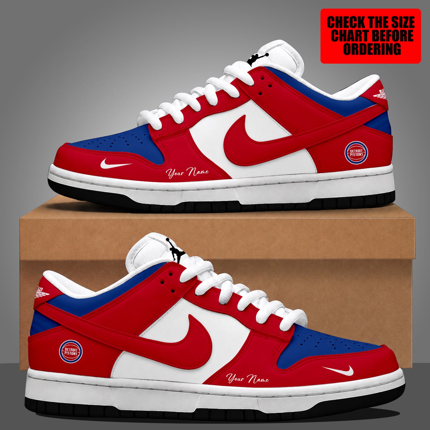[HOT DEAL] NEW CUSTOMIZED NBA14 DPI DETROIT PISTONS DUNK LOW SHOES