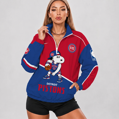 [HOT DEAL] NEW CUSTOMIZED NBA14 DPI DETROIT PISTONS V-NECK ZIPPER SWEATSHIRT JACKET