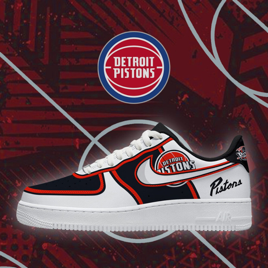 LIMITED EDITION - NEW CUSTOMIZED NBA14 DPI DETROIT PISTONS AF1 SHOES