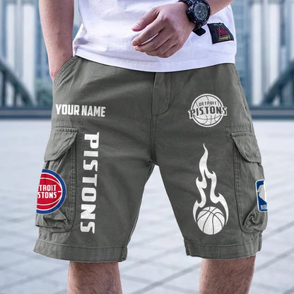 [HOT DEAL] NEW CUSTOMIZED NBA14 DPI DETROIT PISTONS CARGO SHORTS