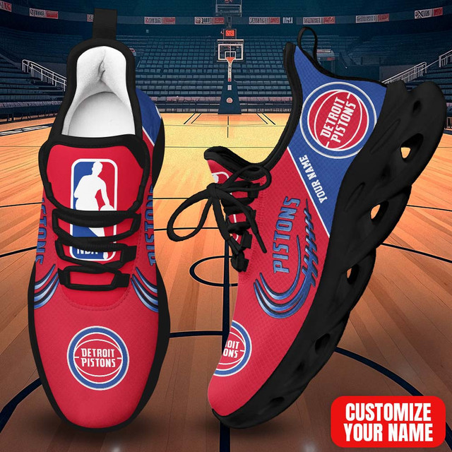 LIMITED EDITION - NEW CUSTOMIZED NBA14 DPI DETROIT PISTONS PREMIUM CLUNKY SNEAKERS